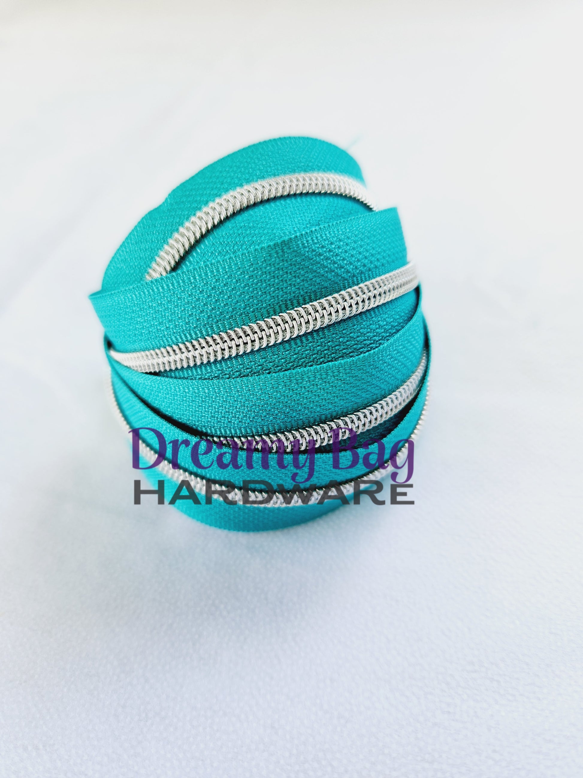 #3 and #5 Zipper Tape Aqua (Dark teal) with coloured nylon teeth