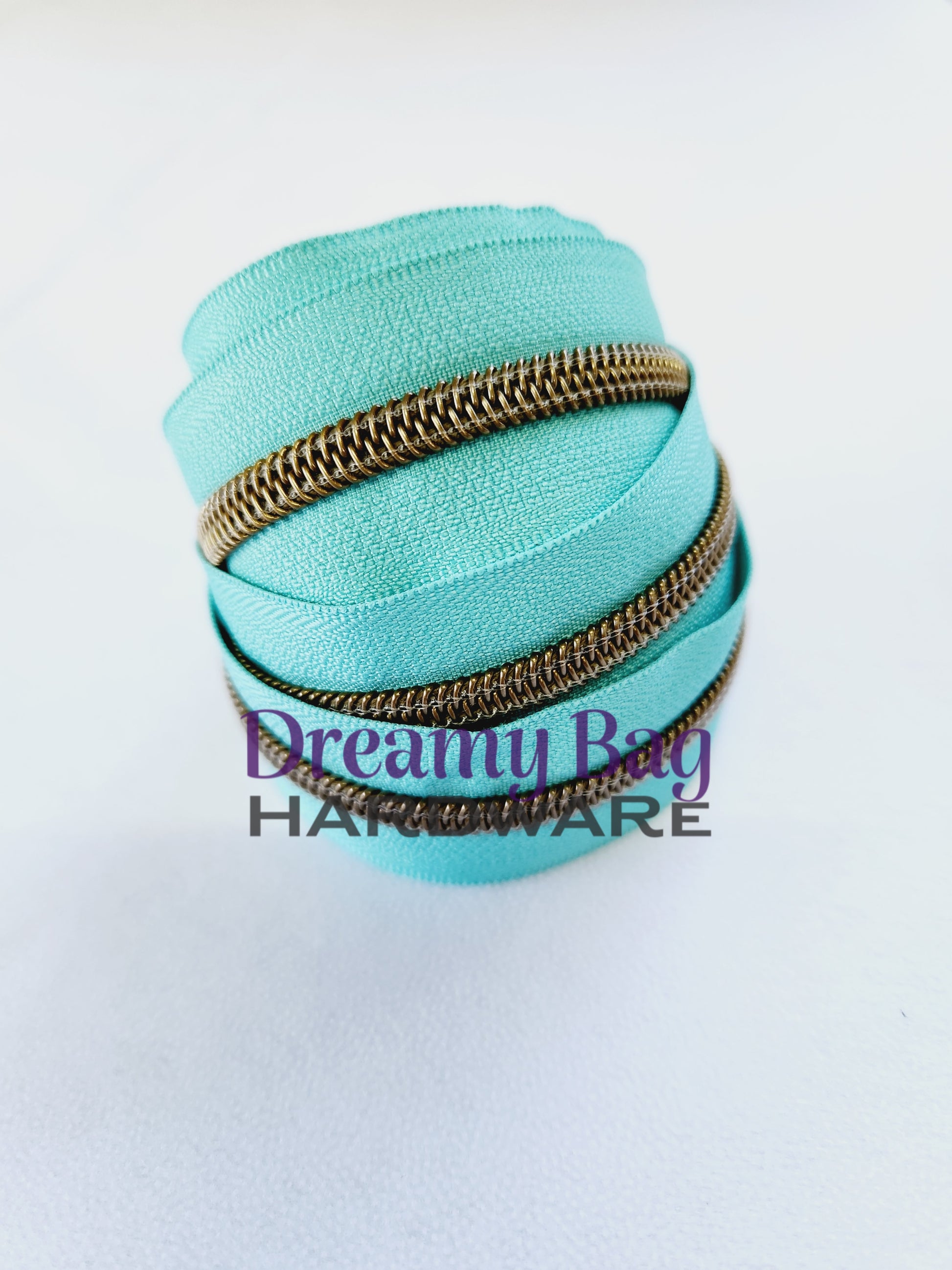 #3 and #5 Zipper Tape Teal with coloured nylon teeth