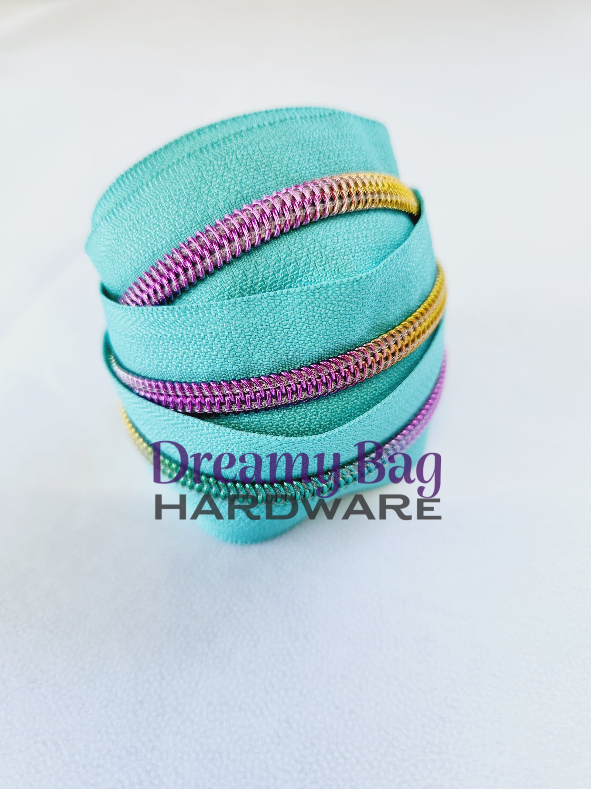 #3 and #5 Zipper Tape Teal with coloured nylon teeth