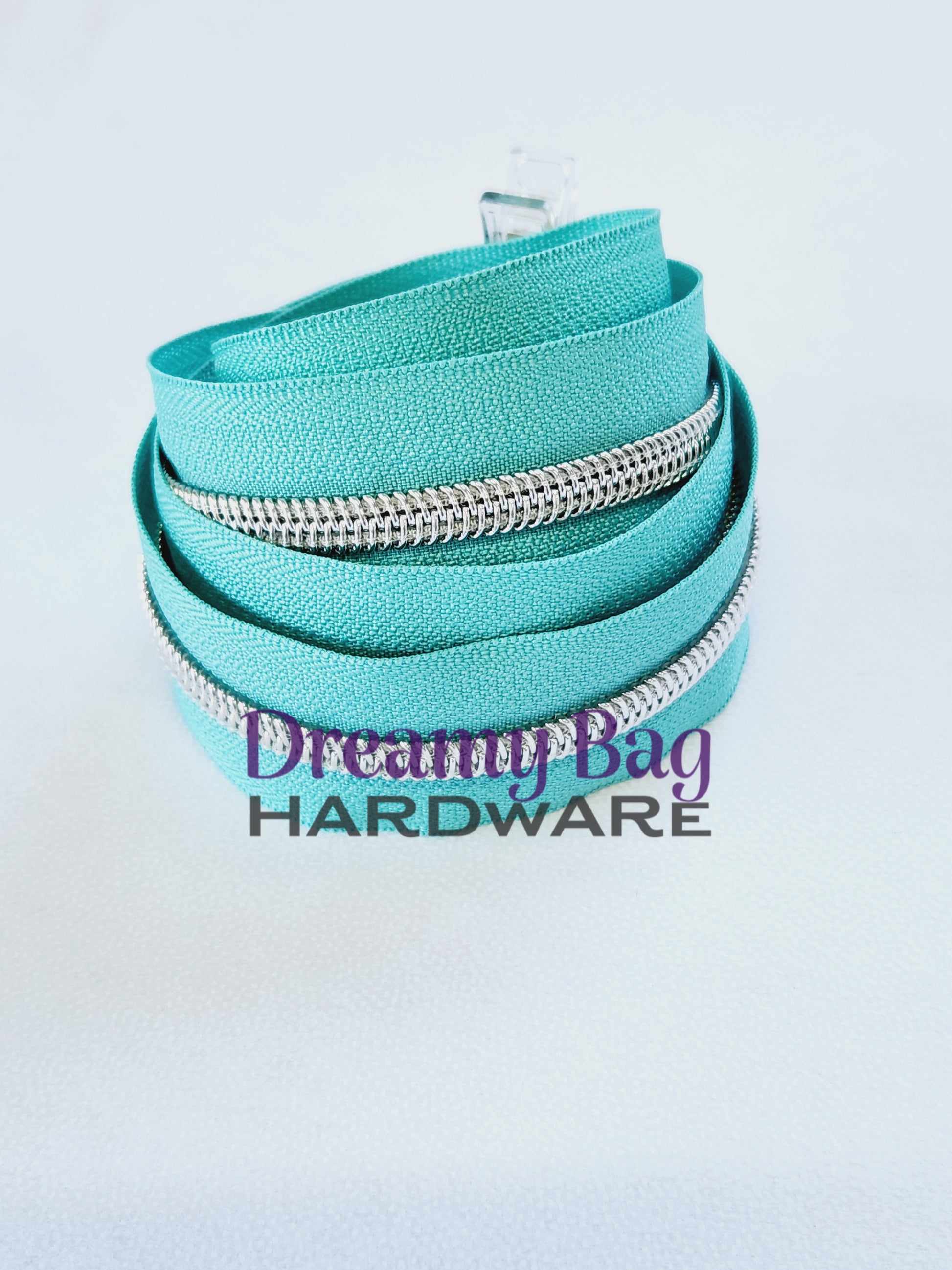 #3 and #5 Zipper Tape Teal with coloured nylon teeth