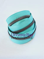 #3 and #5 Zipper Tape Teal with coloured nylon teeth