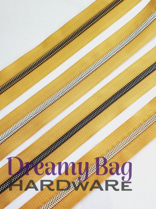 #5 Zipper Tape Mustard with nylon teeth
