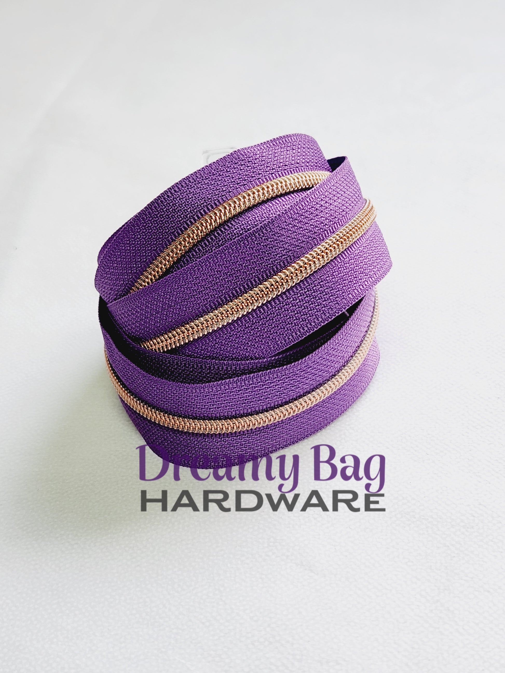 #3 and #5 Zipper Tape Purple with Coloured Nylon Teeth