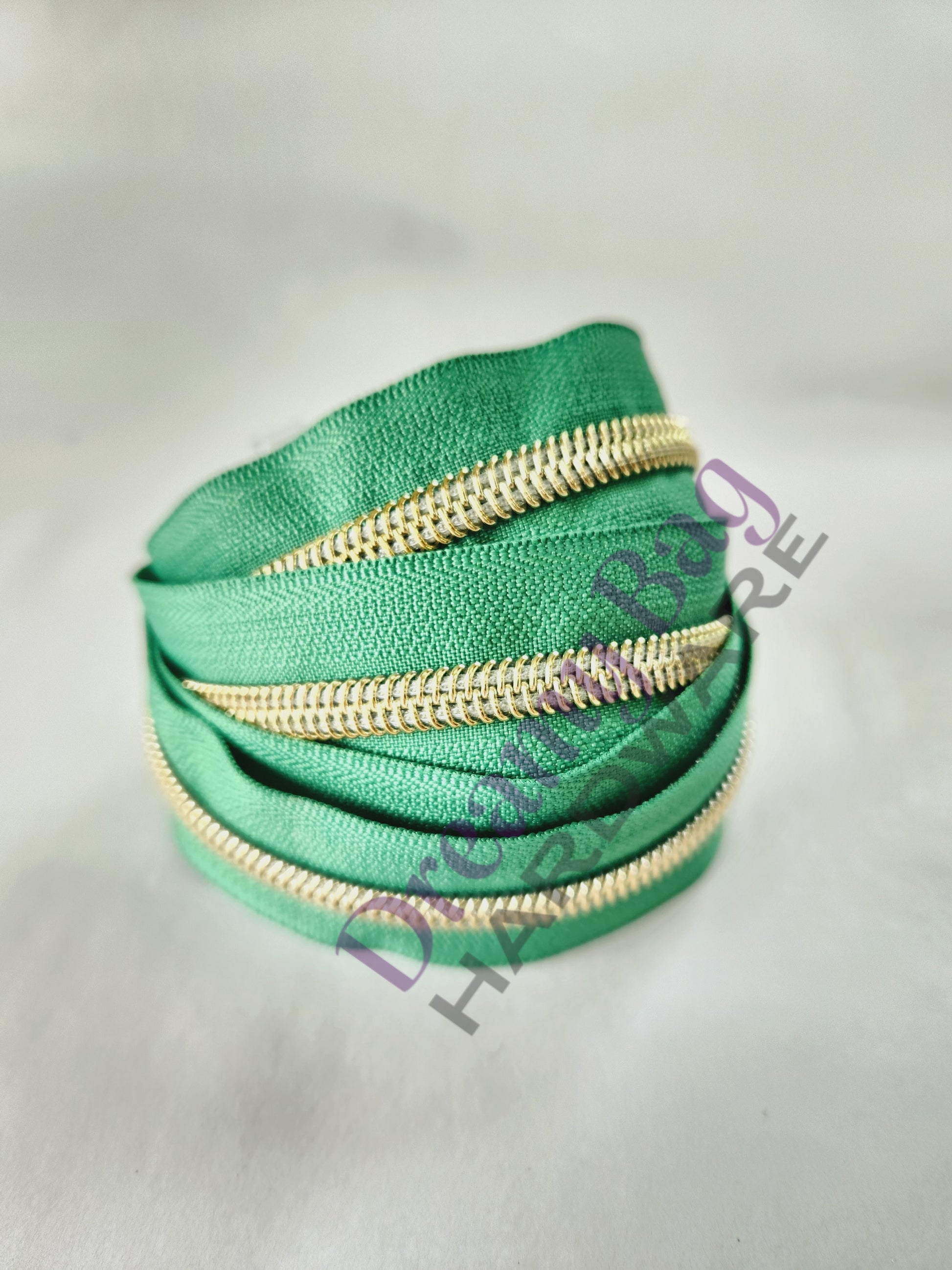 #3 and #5 Zipper Tape Gamer Green with Nylon Teeth