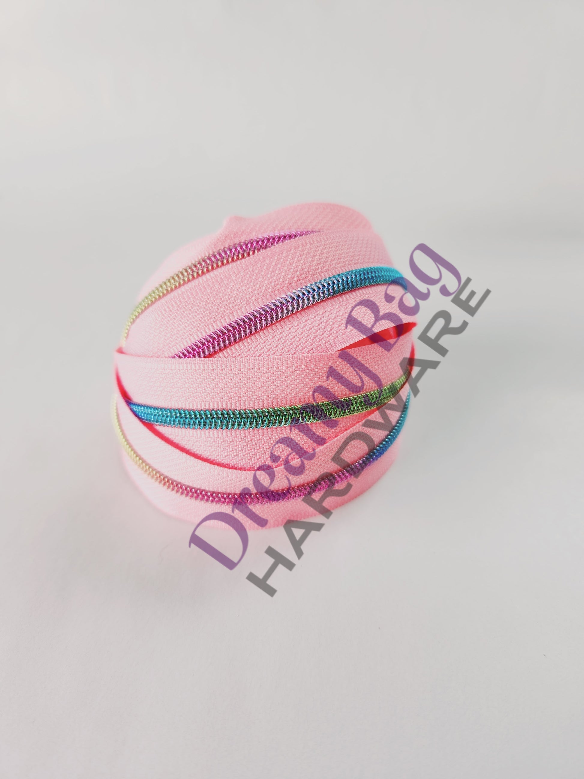 #3 and #5 Zipper Tape light Pink with nylon teeth