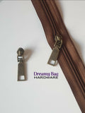 #3 and #5 Zipper Tape Dark Brown (formally brown) with coloured Nylon teeth