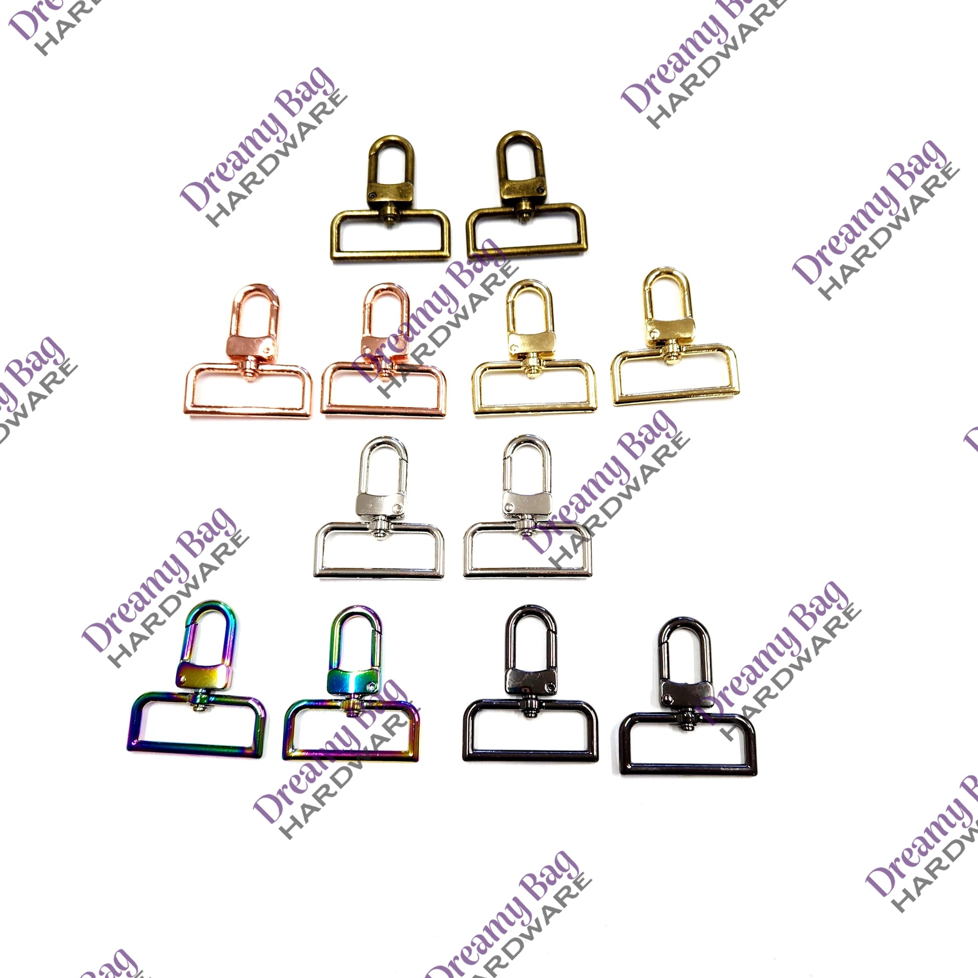 38mm (1.5") Slim Swivel Snap Clips