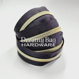 #3 and #5 Zipper Tape Black Plum with nylon teeth