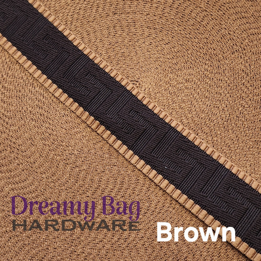 38mm (1.5") Poly/ Cotton  Greek Key Canvas Webbing