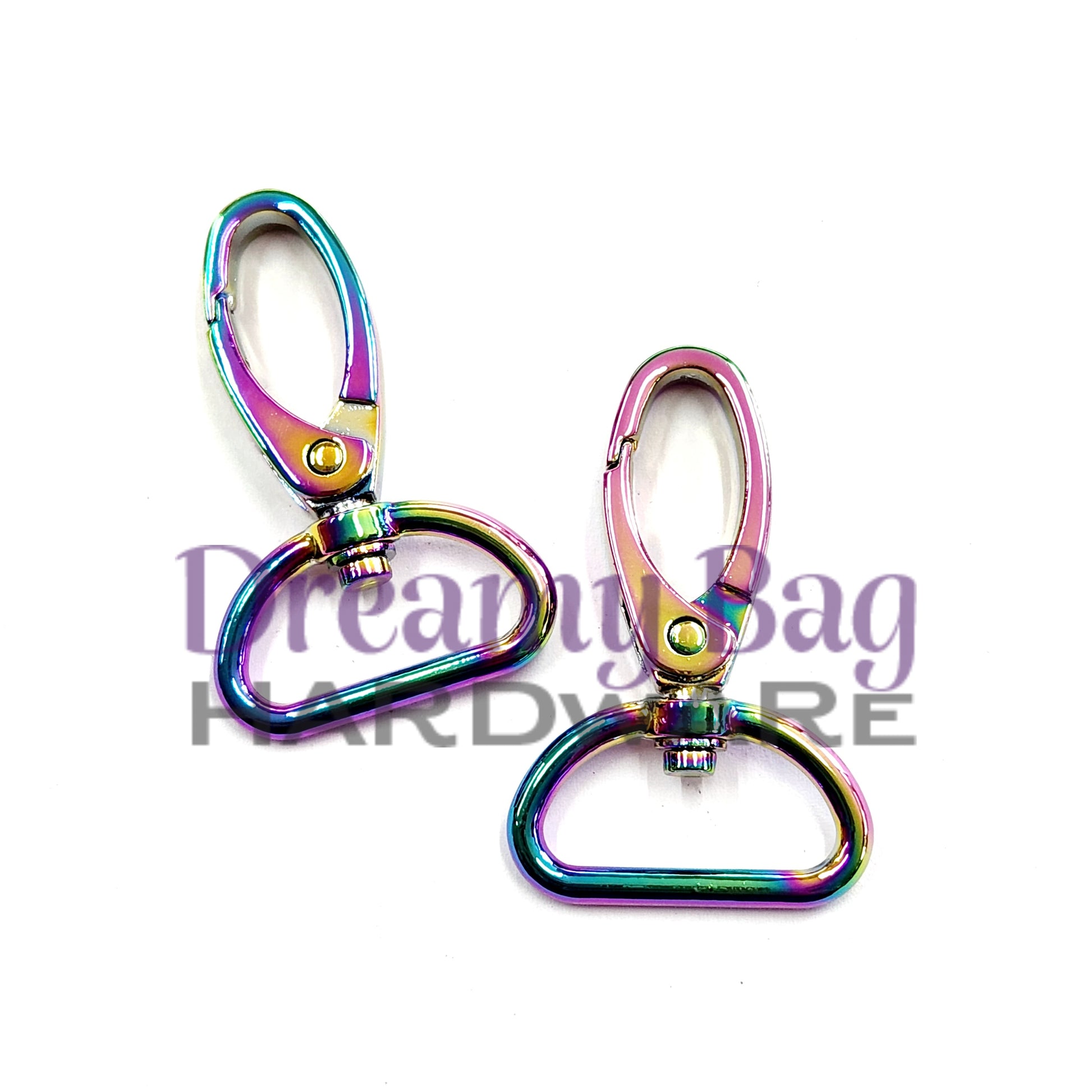 32mm (1.25") Oval Swivel Snap Clips D ring Connector 2 pack
