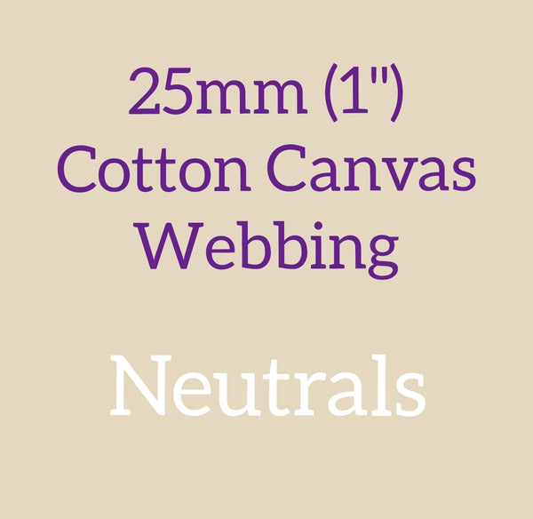 25mm (1") Cotton Canvas Webbing Solid Natruals