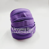 #3 and #5 Zipper Tape Purple with Coloured Nylon Teeth