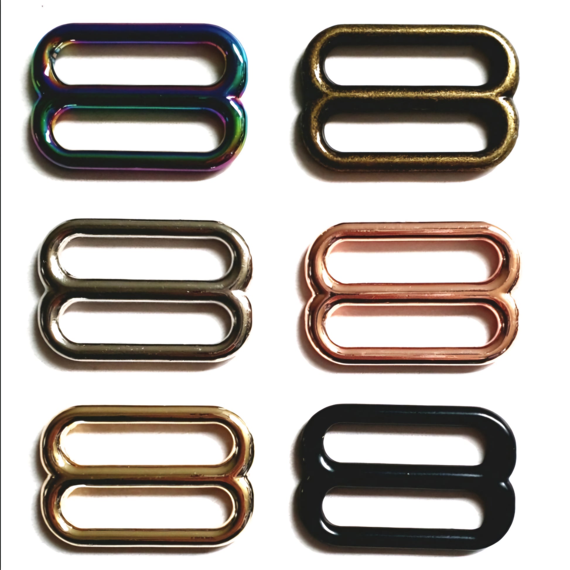 25mm (1") Slim Oval Tri Slider Rings ( Ideal for Seatbelt webbing)