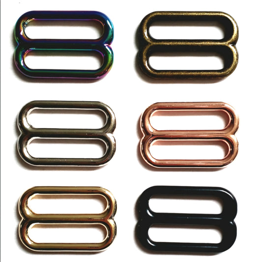 25mm (1") Slim Oval Tri Slider Rings ( Ideal for Seatbelt webbing)