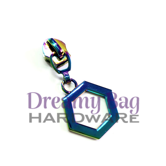 #3 and #5 Zipper Pull Hexagon (Bee Honeycomb)