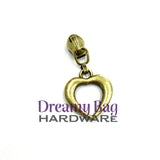 #3 and #5 Zipper Pull Heart
