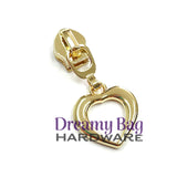 #3 and #5 Zipper Pull Heart