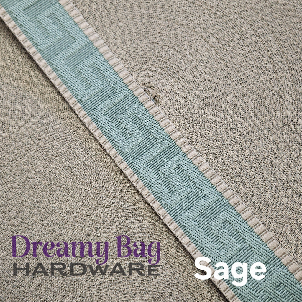 38mm (1.5") Poly/ Cotton  Greek Key Canvas Webbing