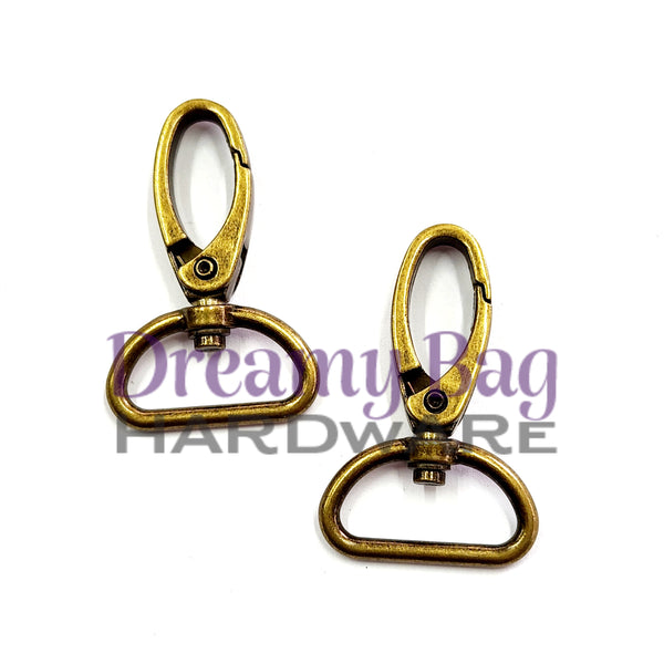 32mm (1.25") Oval Swivel Snap Clips D ring Connector 2 pack