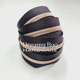 #3 and #5 Zipper Tape Black Plum with nylon teeth
