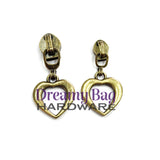 #3 and #5 Zipper Pull Heart