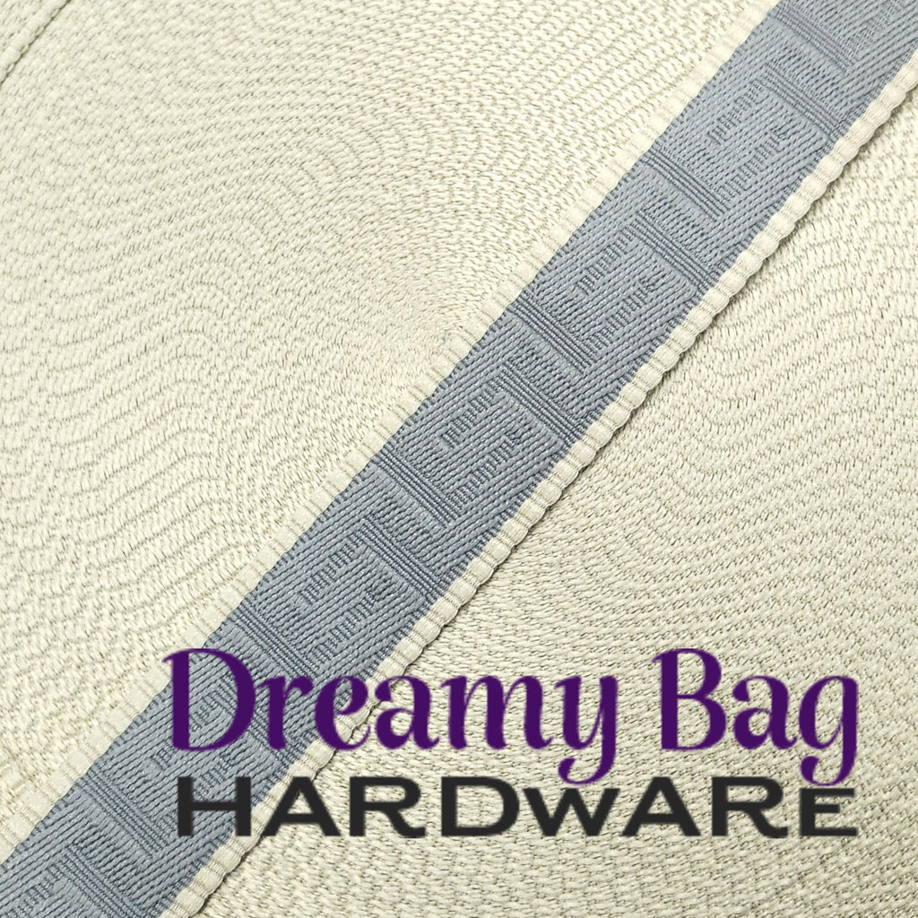 38mm (1.5") Poly/ Cotton  Greek Key Canvas Webbing