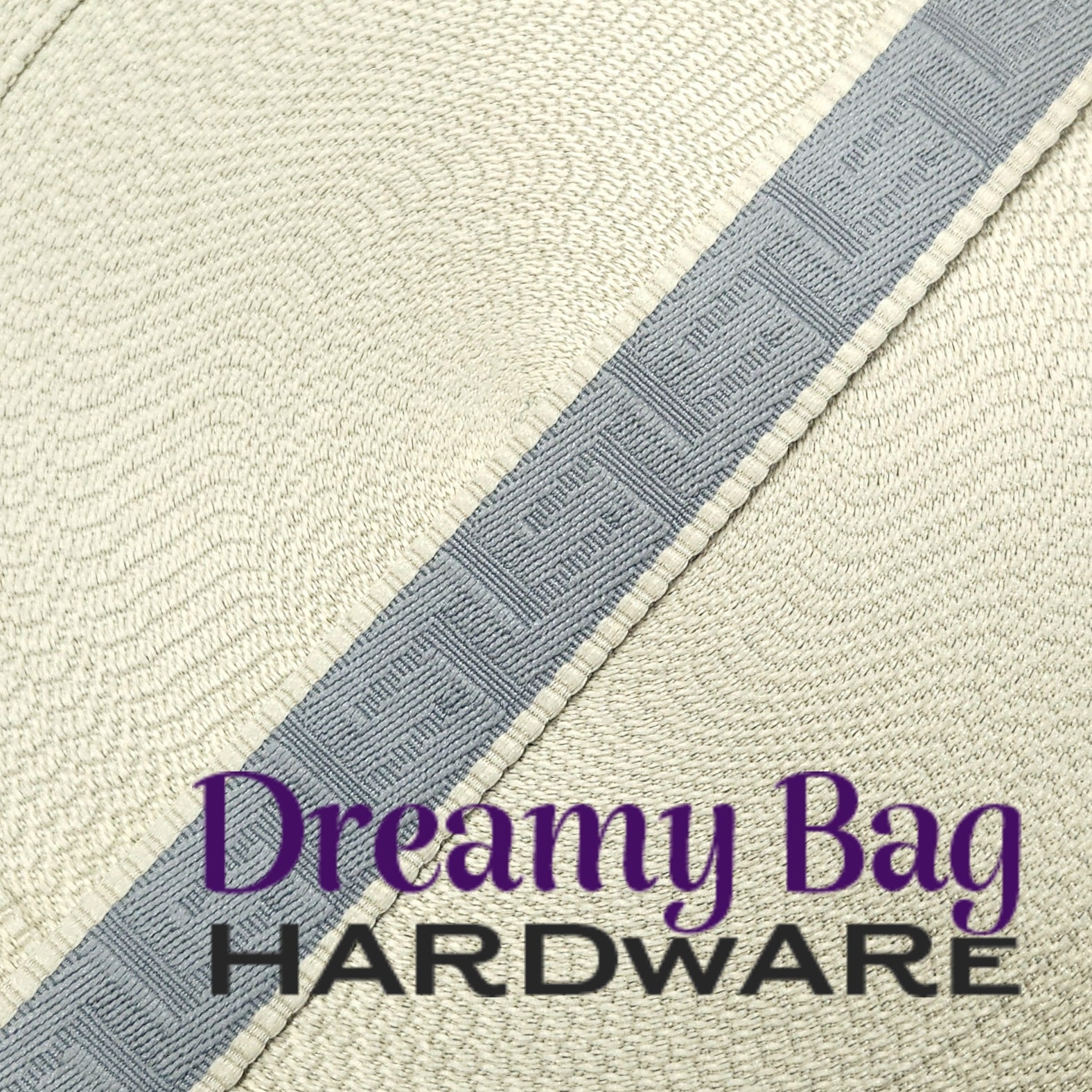 38mm (1.5") Poly/ Cotton  Greek Key Canvas Webbing
