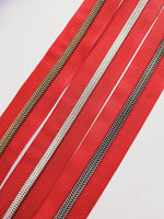 #5 Zipper Tape Red with nylon teeth