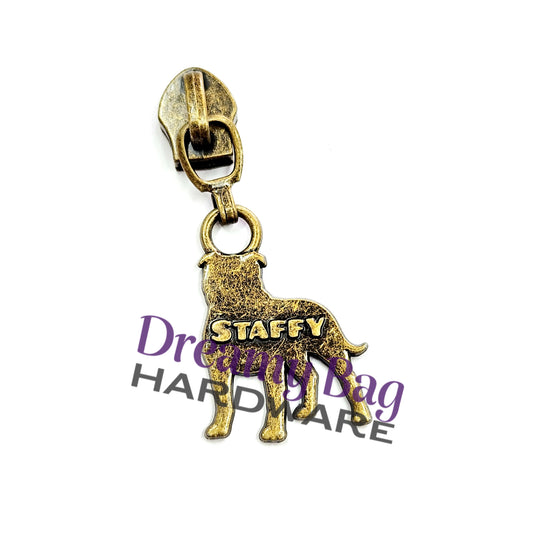 #5 Zipper Pull Staffy ( Custom Designed)