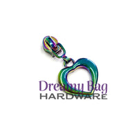 #3 and #5 Zipper Pull Heart