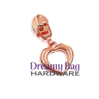 #3 and #5 Zipper Pull Heart