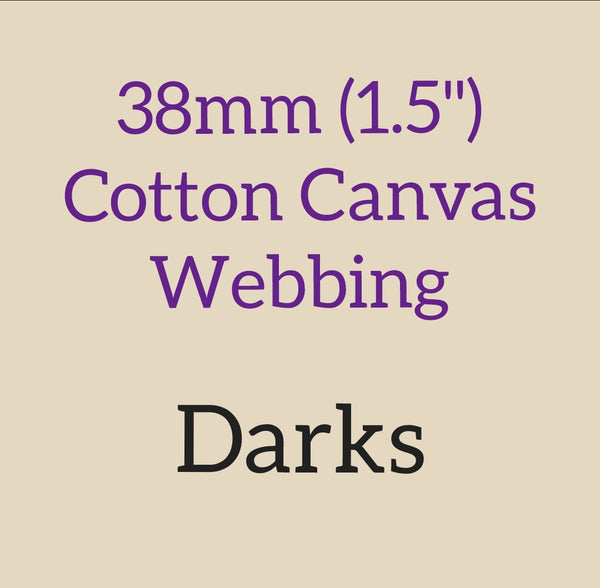 38mm (1.5") Cotton Canvas Webbing Solid Darks