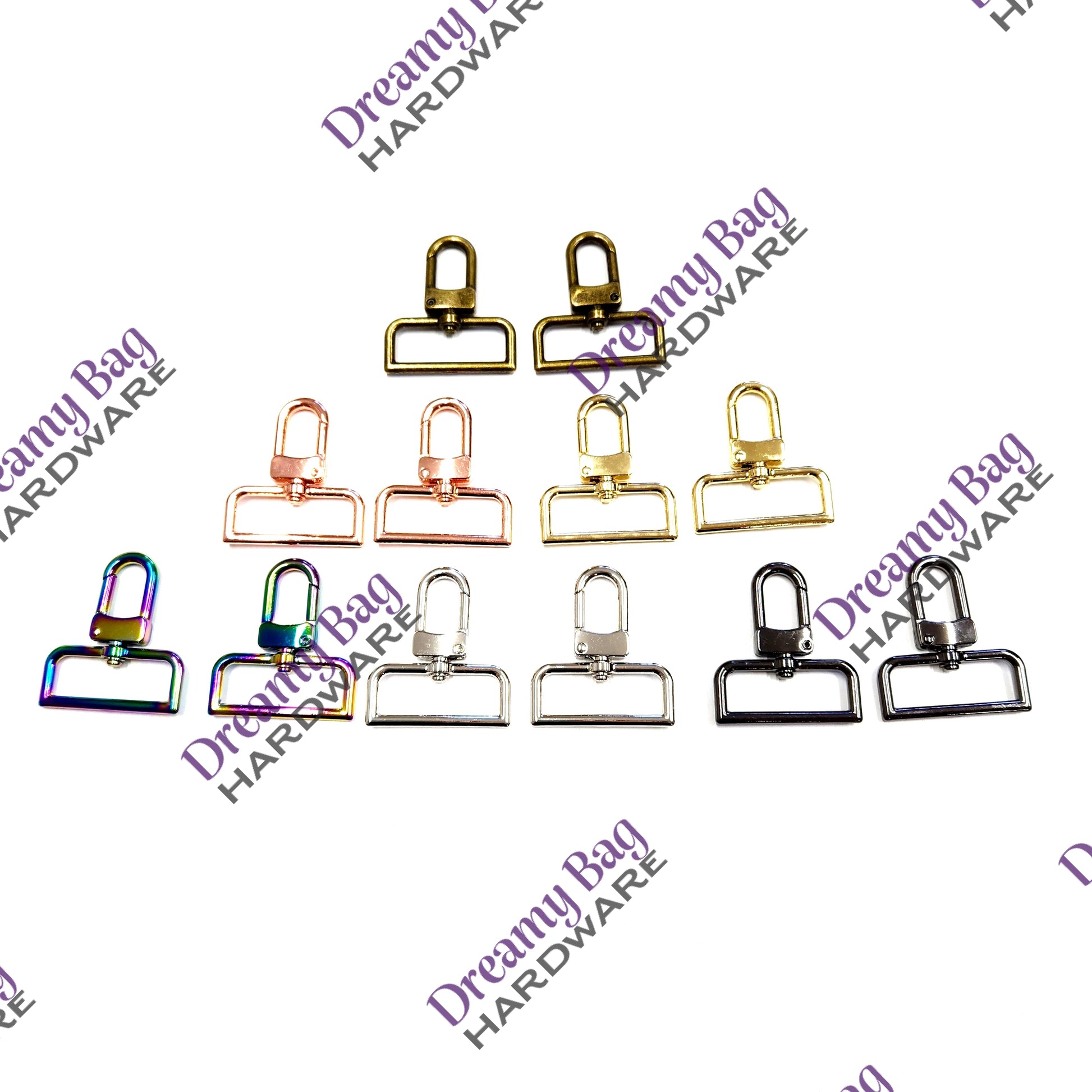 38mm (1.5") Slim Swivel Snap Clips