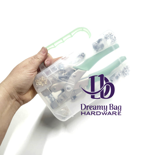 3mm-5mm Hole Punch & Eyelet Setter Kit with Eyelets in a Case