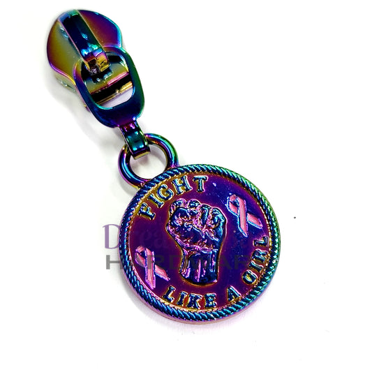 #5 Zipper Pull Fight Like A girl Cancer