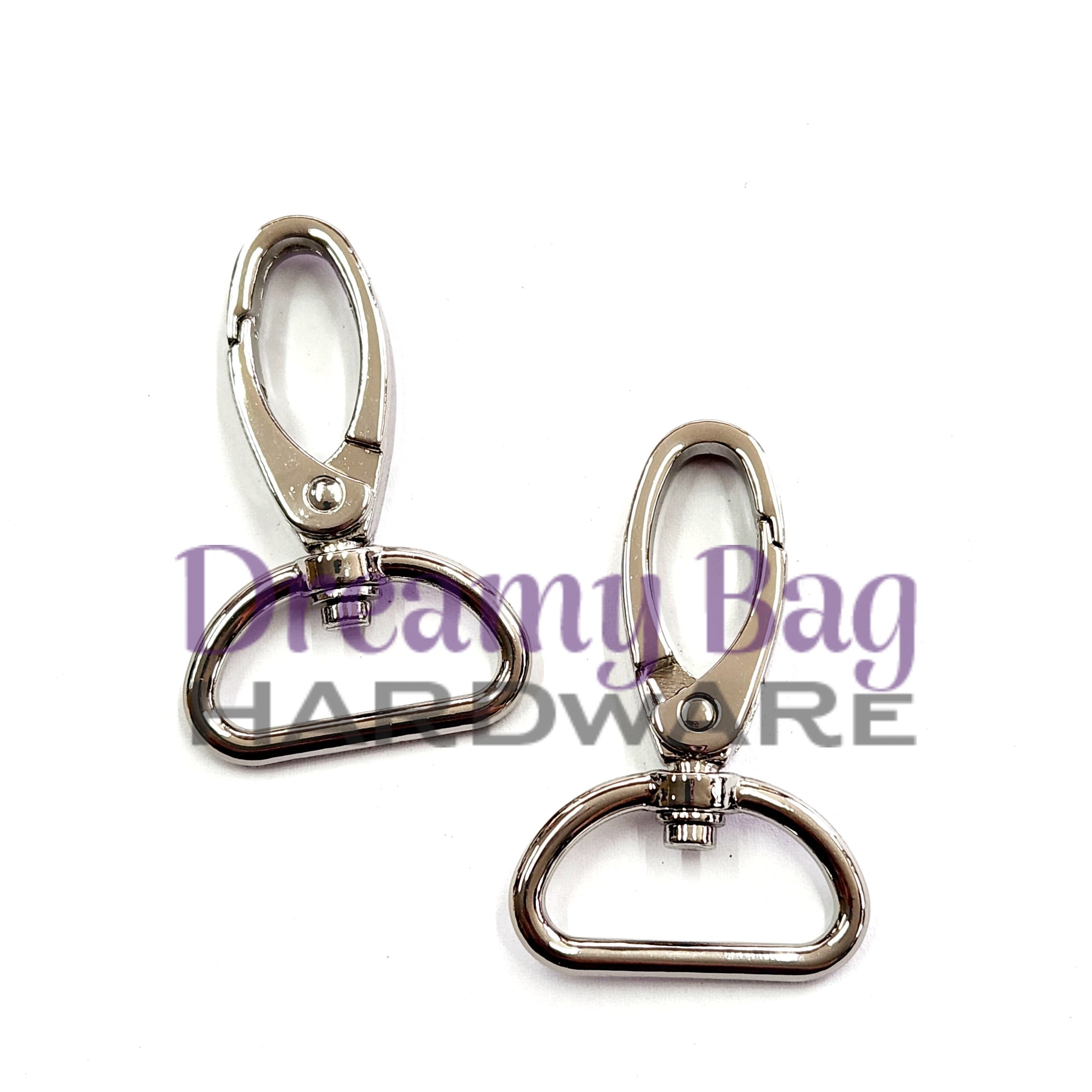 32mm (1.25") Oval Swivel Snap Clips D ring Connector 2 pack