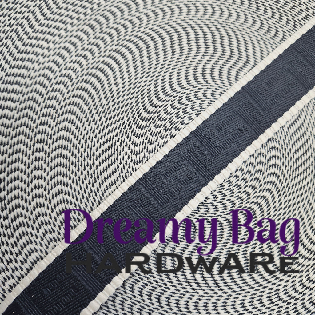 38mm (1.5") Poly/ Cotton  Greek Key Canvas Webbing