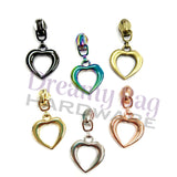#3 and #5 Zipper Pull Heart