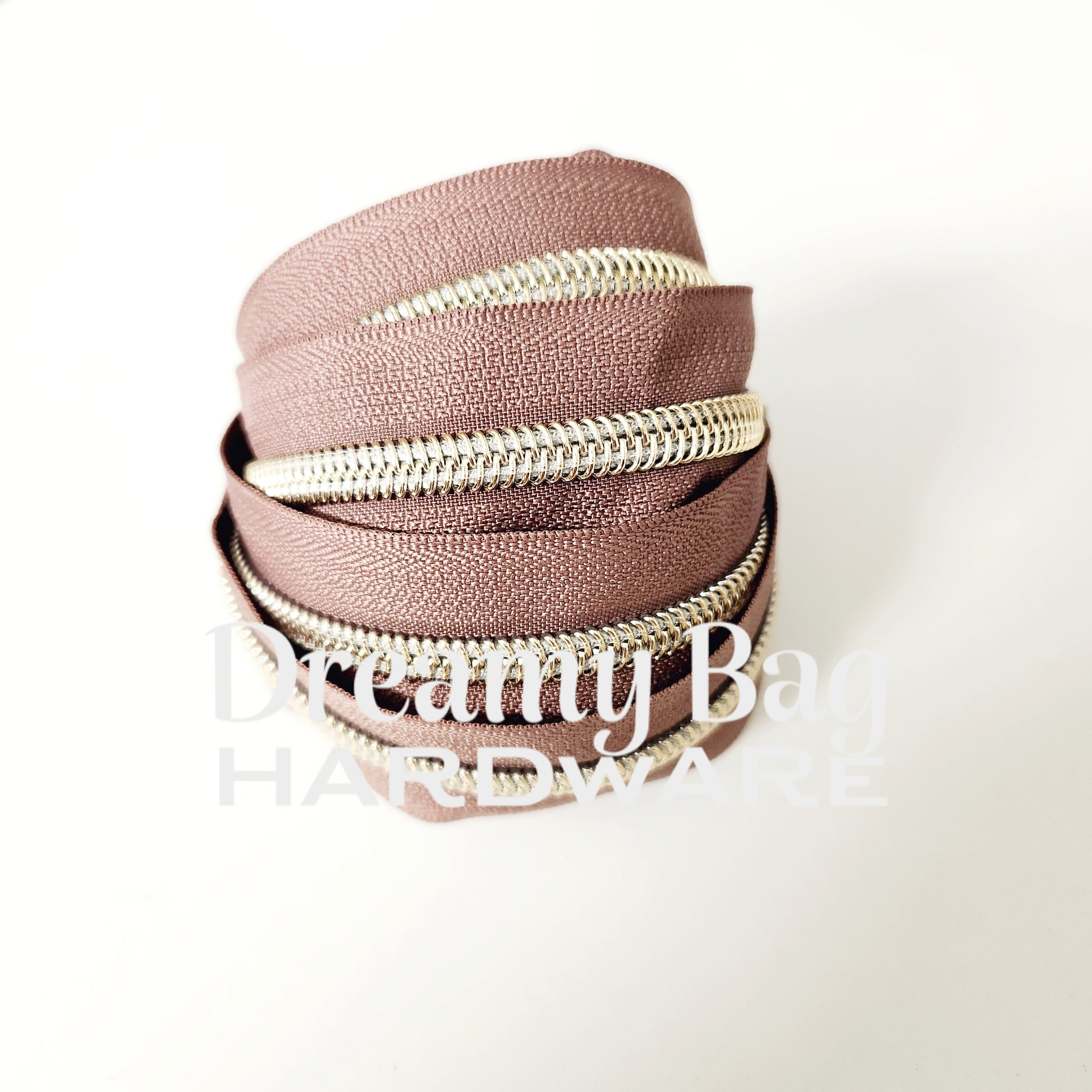 #5 Zipper Tape Light Brown with coloured Nylon teeth