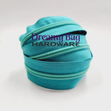 #5 Zipper Tape with Matte Teal Nylon Teeth