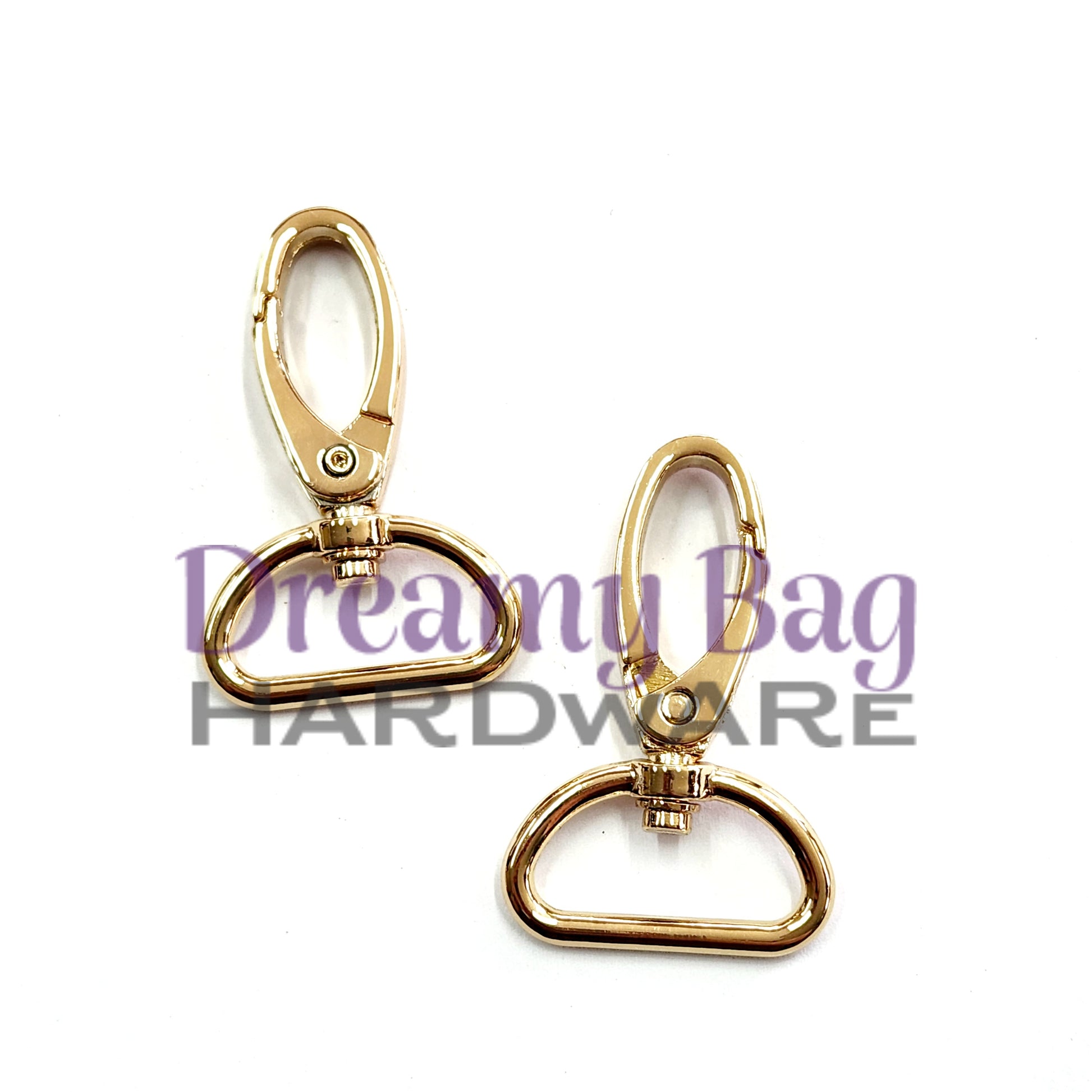32mm (1.25") Oval Swivel Snap Clips D ring Connector 2 pack