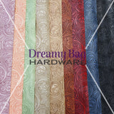 Swirl Floral Embossed and Coordinating Smooth PU Vinyl