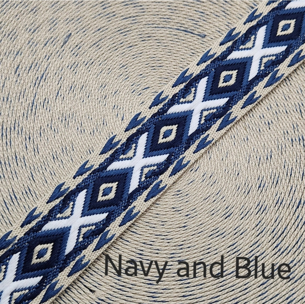 38mm (1.5") Woven Xris Xros Cotton Canvas Webbing