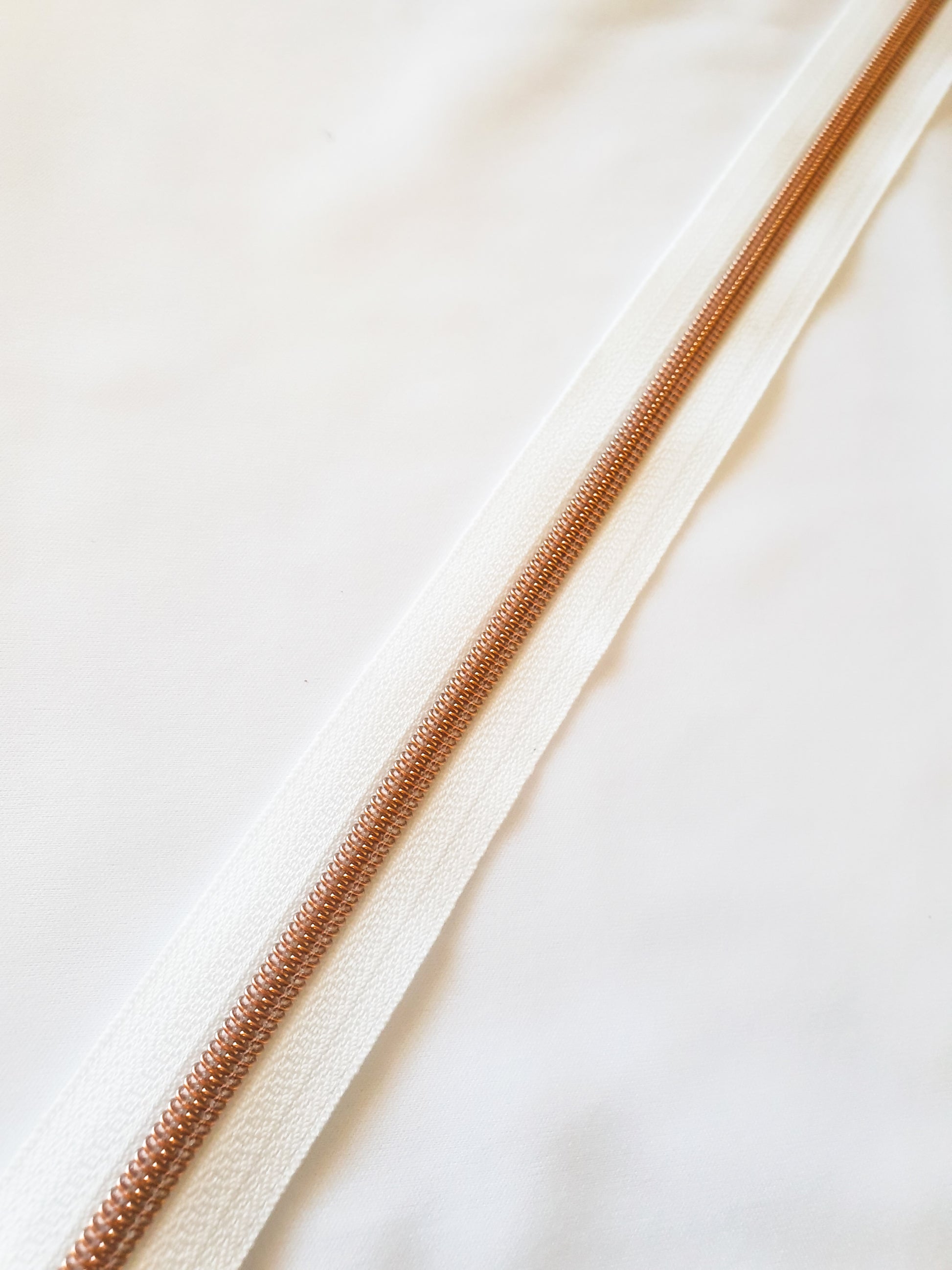 #3 and #5 Zipper Tape White with coloured nylon teeth
