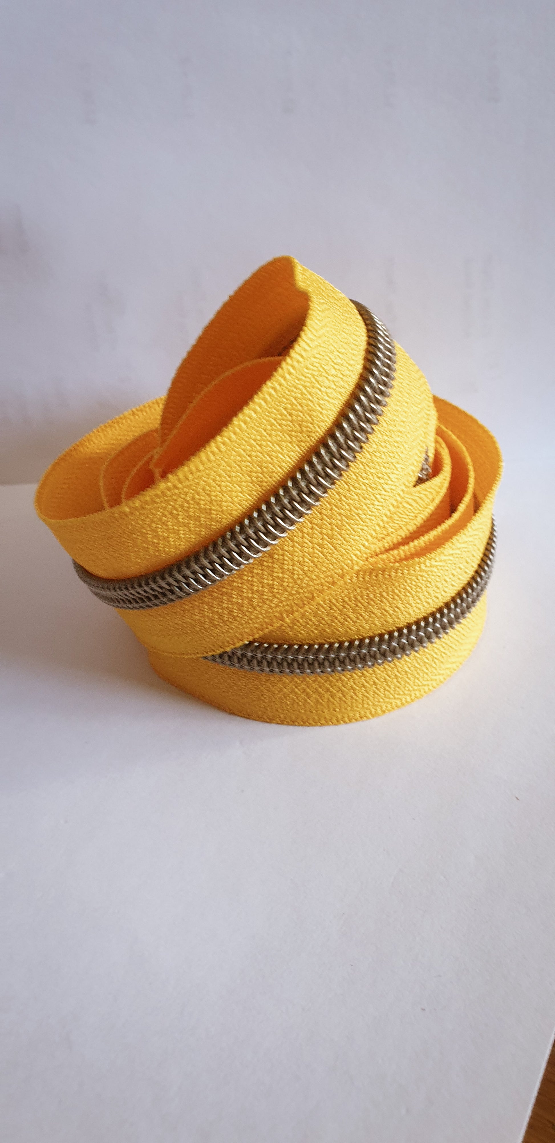 #5 Zipper Tape Dark Yellow with Antique Brass nylon teeth