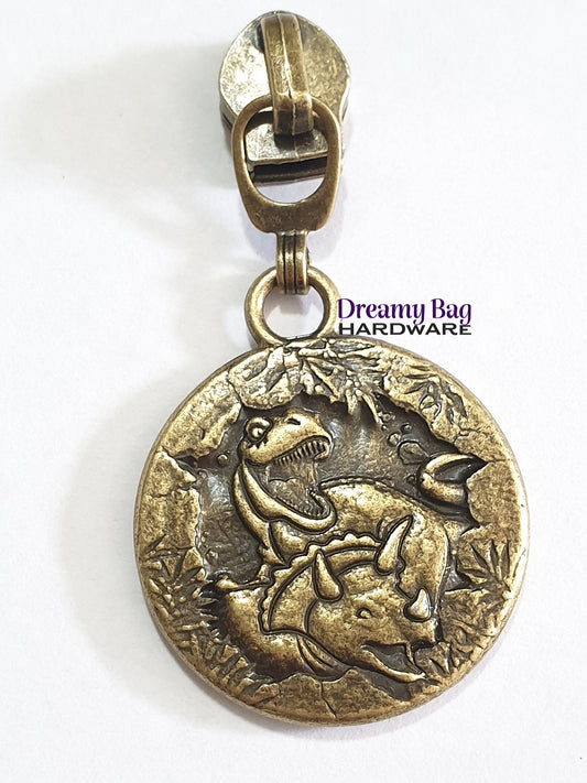 #5 Zipper Pull Dino (custom designed)