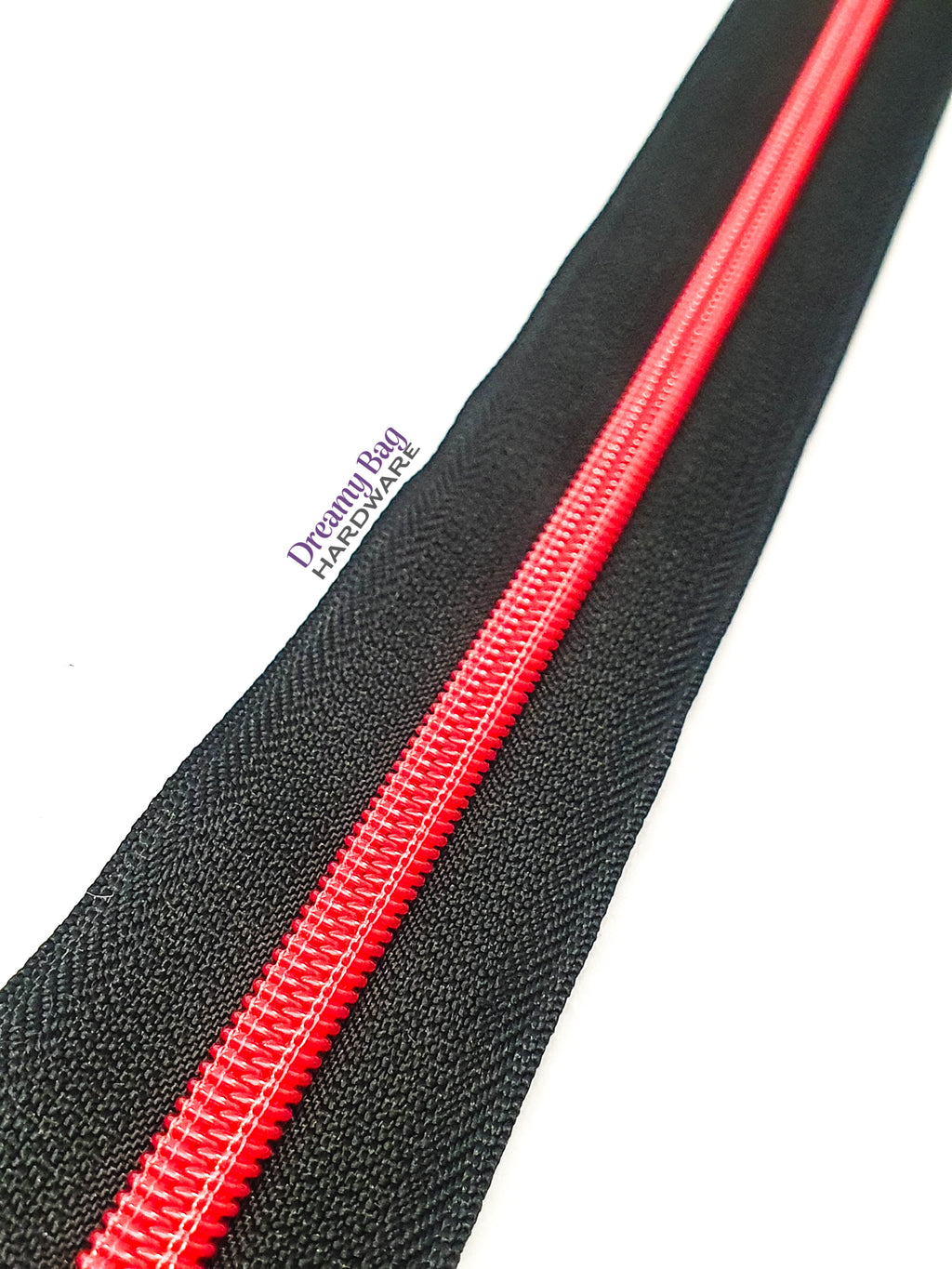 #5 Zipper Tape Black with Red nylon teeth