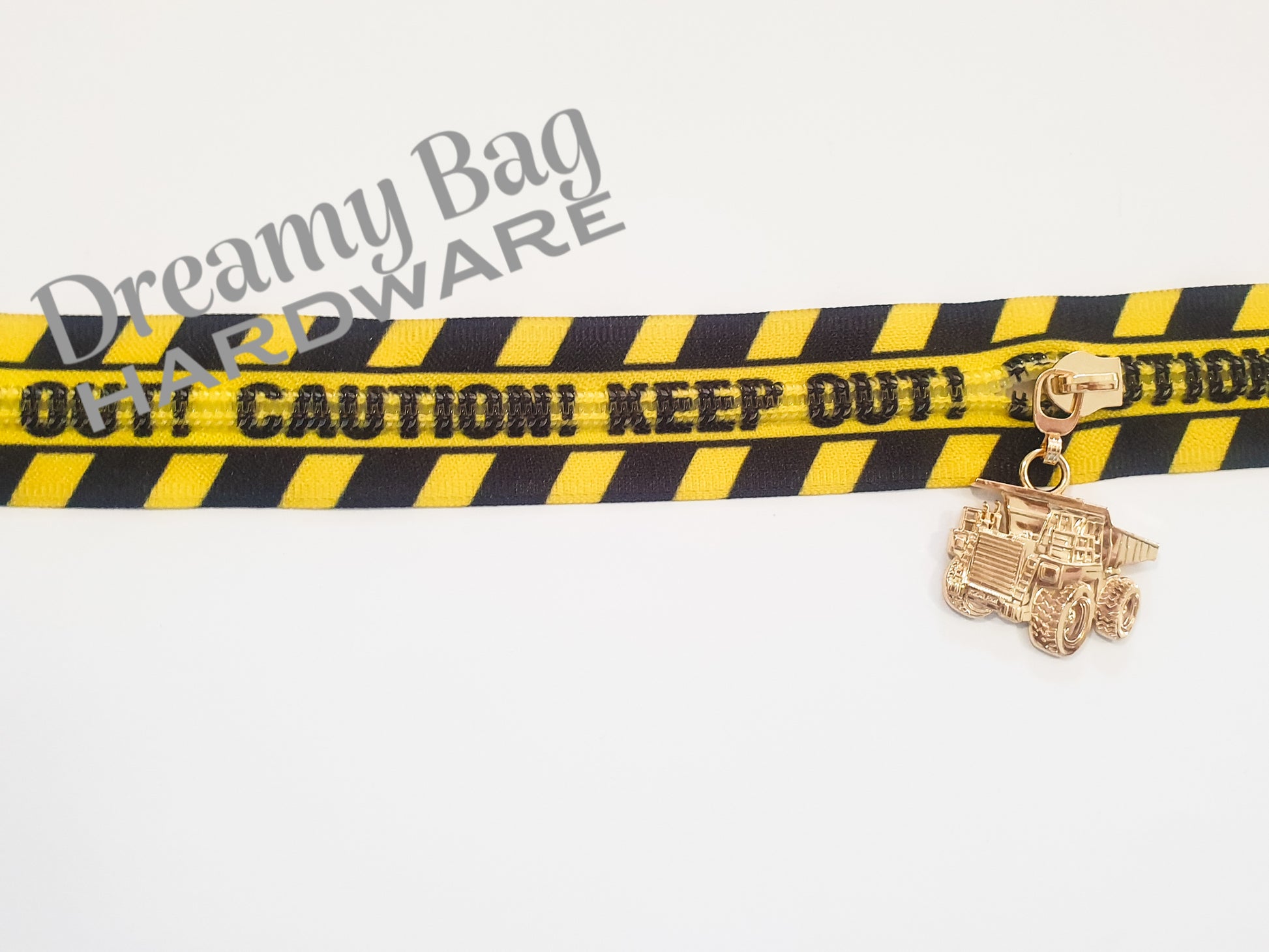 #5 Zipper Tape CAUTION KEEP OUT! with nylon teeth