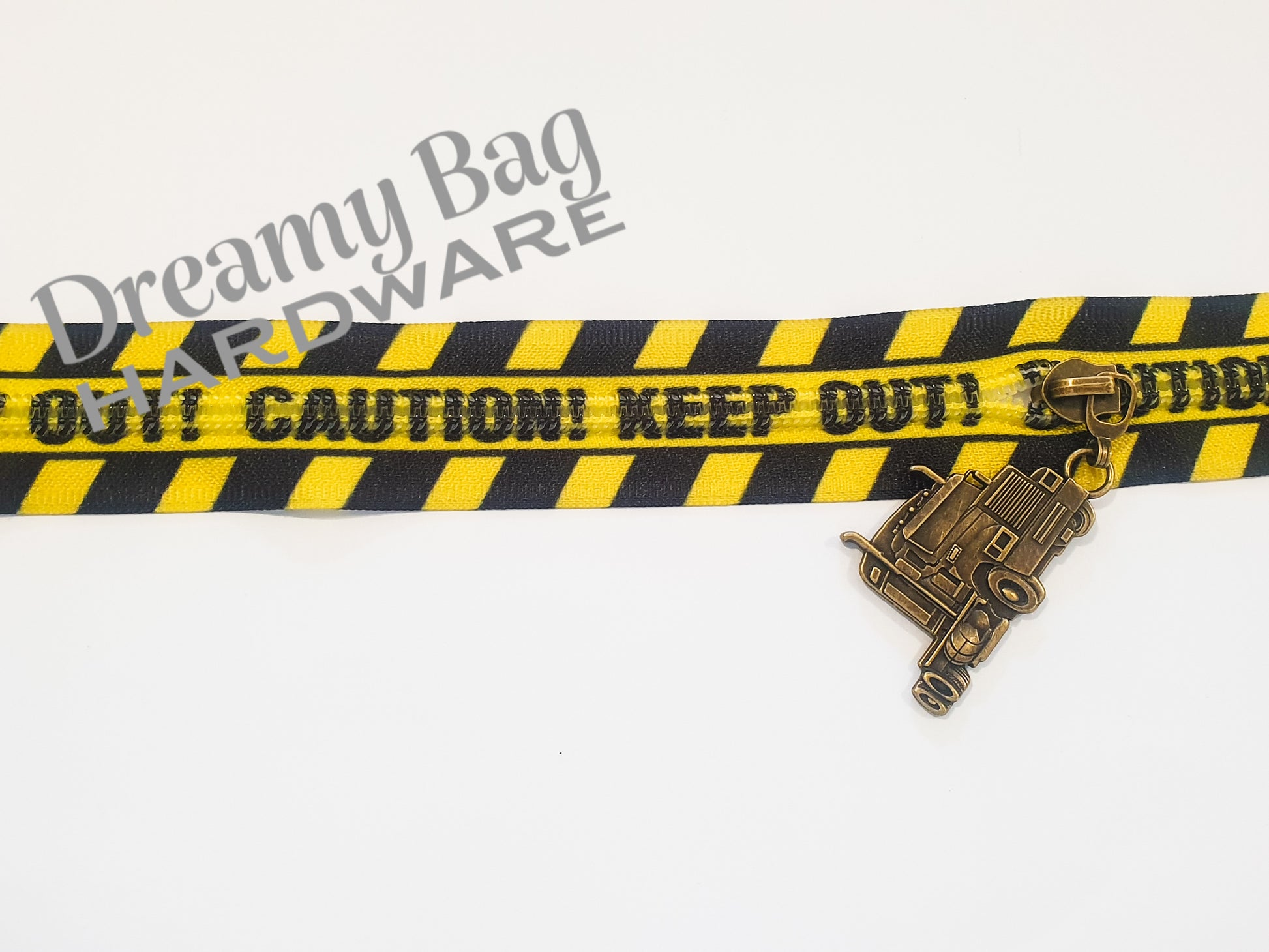 #5 Zipper Tape CAUTION KEEP OUT! with nylon teeth
