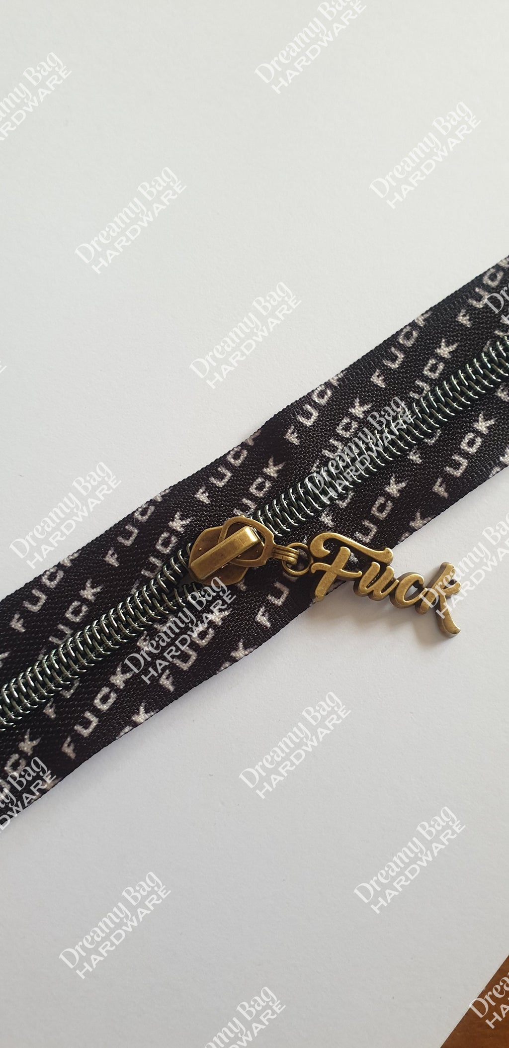 #5 Zipper Tape Swear Fuck Zipper Tape with Black nylon teeth
